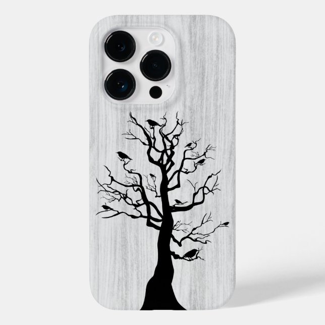 Coques Case-Mate iPhone Bois élégant moderne - arbre et corneille - bois (Verso)