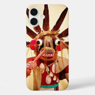 Coque Pour iPhone 16 Plus Bois kachina doll photo mignon drôle visage bête