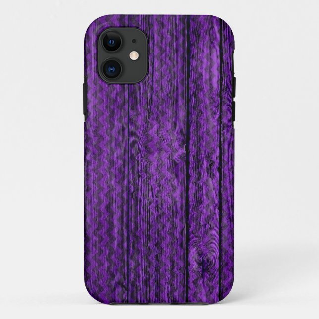 Coques Case-Mate iPhone Bois Motif pourpre Chevron (Dos)