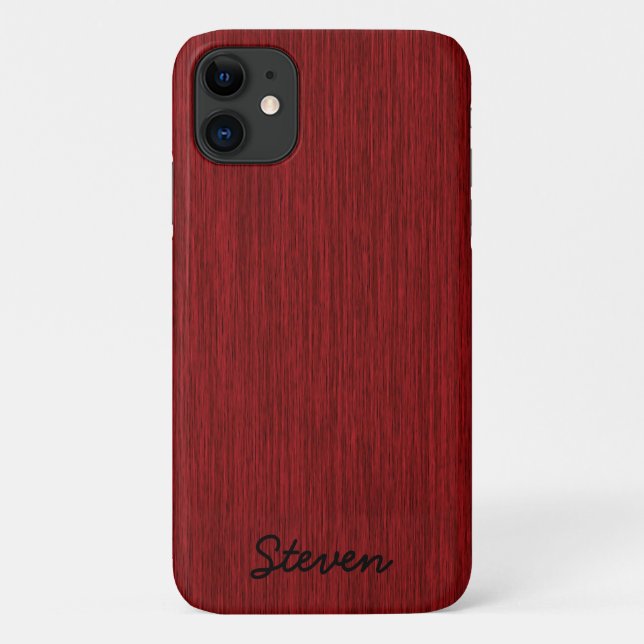 Coques Case-Mate iPhone Bois rouge granuleux personnalisé (Dos)