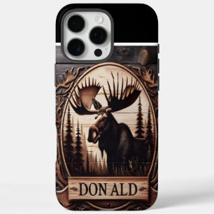 Coque iPhone 16 Pro Max Bois sculpté Moose Crest