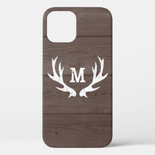 Coques Pour iPhone Bois vintage monogramme cerfs bois bois bois bois