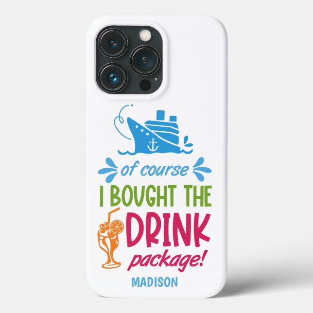 Coques Case-Mate iPhone Boissons de croisière de nom personnalisé (Verso)