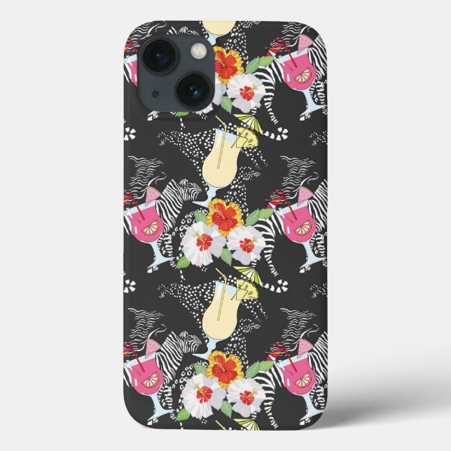 Coques Case-Mate iPhone Boissons Tropicales Avec Animaux (Verso)
