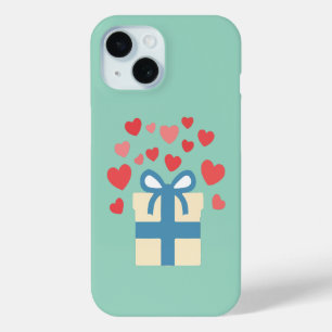 Coque Case-Mate iPhone Boîte à cadeau douce avec cœurs d'amour flottants
