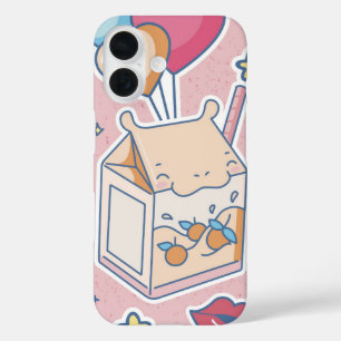 Coque Pour iPhone 16 Boîte à jus hippo Kawaii