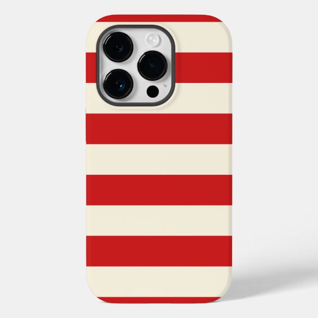 Coques Case-Mate iPhone Boîte aux lettres rouge à rayures crème Tofu (Verso)