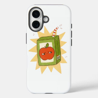 Coque Pour iPhone 16 Boîte de jus de pomme en colère ! Dessin animé mig