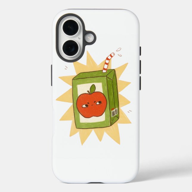 Coques Case-Mate iPhone Boîte de jus de pomme en colère ! Dessin animé mig (Verso)