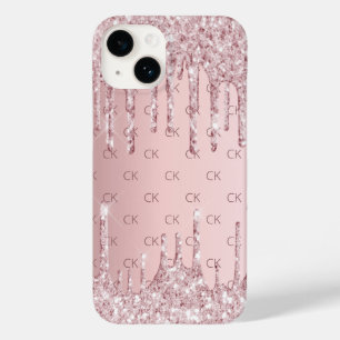 Coque Case-Mate iPhone Boites de monogramme rose rose poussiéreux