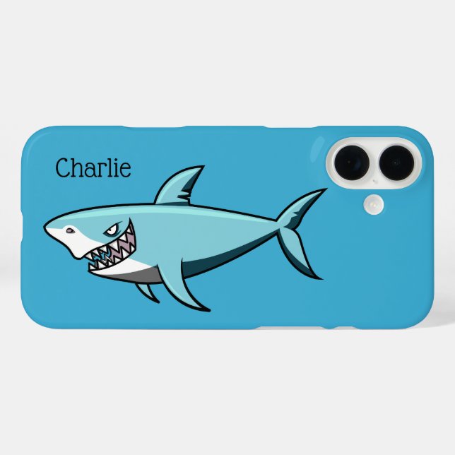 Coques Case-Mate iPhone Boîtes de téléphone de nom personnalisé de requin  (Verso (horizontal))