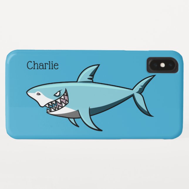 Coques Case-Mate iPhone Boîtes de téléphone de nom personnalisé de requin  (Dos (Horizontal))
