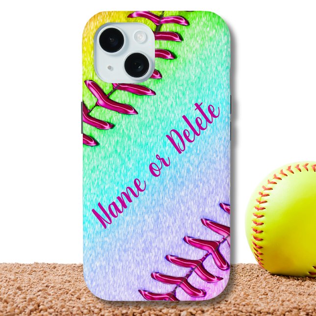 Coques Case-Mate iPhone Boîtes de téléphone de softball, plus anciennes au (Softball iPhone 15 Case. Personalized softball phone cases. Softball phone case. Rainbow Phone Case)