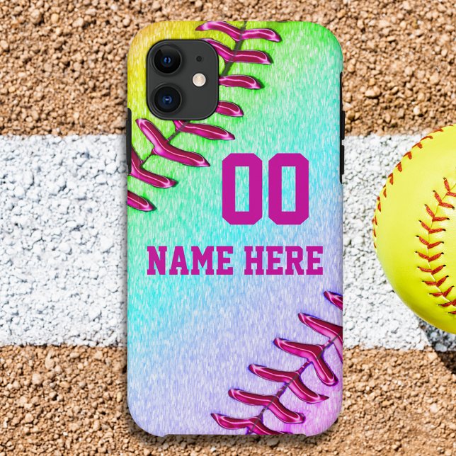Coques Case-Mate iPhone Boîtes de téléphone de softball, plus anciennes au (Softball iPhone 11 Case. Personalized Softball Phone Cases. Cute Softball Phone Case.)