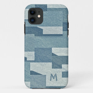 Coques Pour iPhone Boîtes de téléphone monogramme personnalisées "Blu