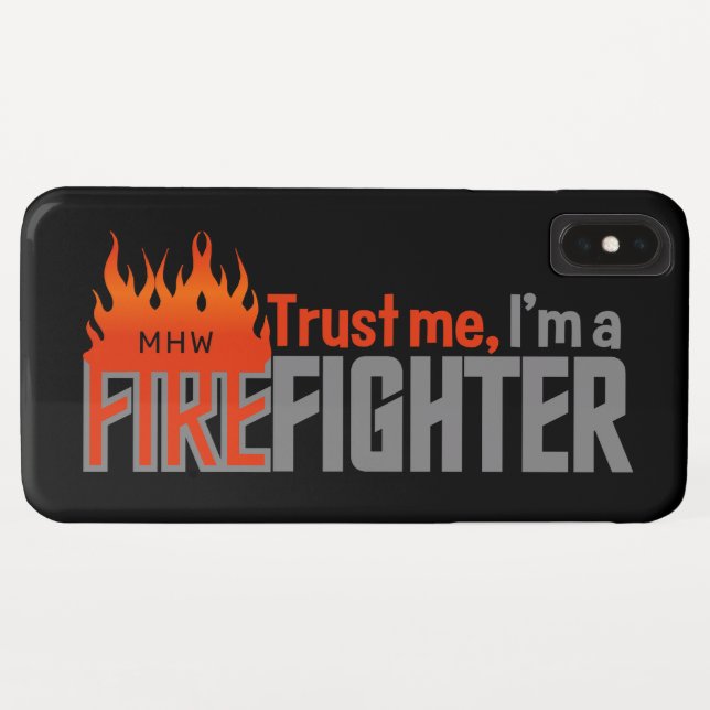 Coques Case-Mate iPhone Boîtes de téléphone monogramme personnalisées Fire (Dos (Horizontal))