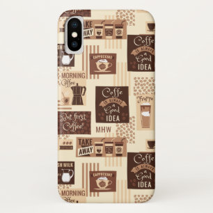 Coque iPhone X Boîtes de téléphone monogramme personnalisées pour