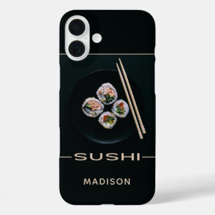 Coque Pour iPhone 16 Plus Boîtes de téléphone SUSHI de nom personnalisé