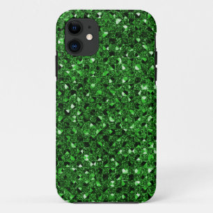 Coque iPhone 11 Boîtes téléphoniques à effet Séquin vert