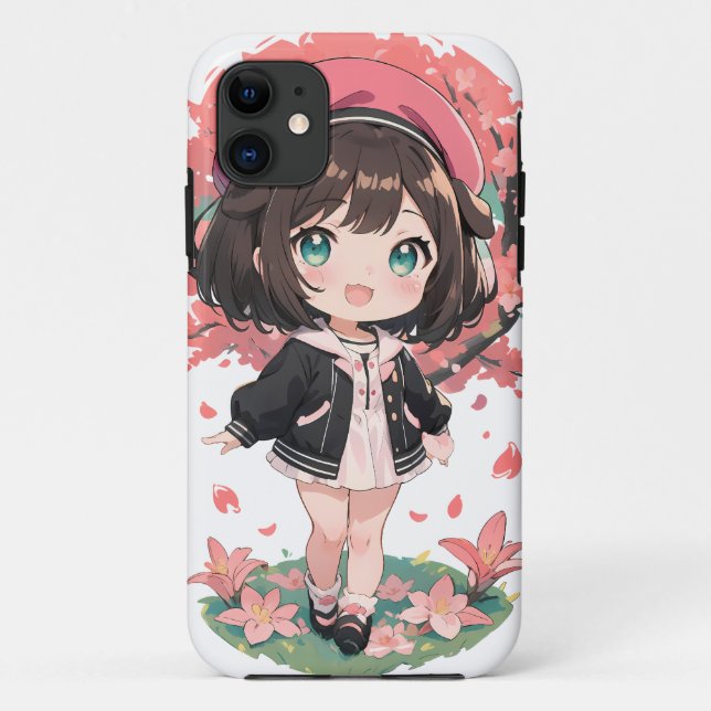 Coques Case-Mate iPhone Boîtes téléphoniques robustes mignonnes Anime Girl (Dos)