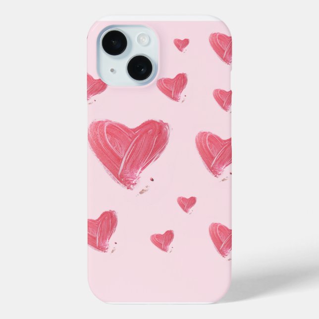 Coques Case-Mate iPhone Boîtier Apple Iphone 15 motif cœur rose (Verso)
