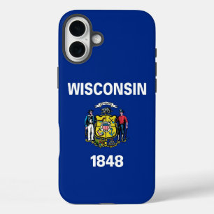 Coque Pour iPhone 16 Plus Boîtier Apple iPhone 16 Plus, drapeau du Wisconsin