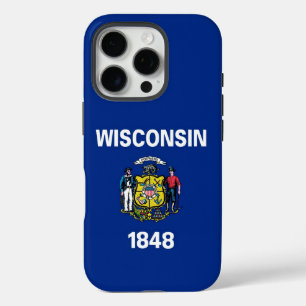 Coque iPhone 16 Pro Boîtier Apple iPhone 16 Pro, drapeau du Wisconsin