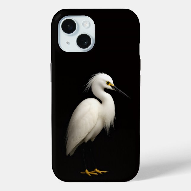 Coques Case-Mate iPhone Boîtier Case-Mate iPhone 15 Black 4 Luxe, Aigrette (Verso)