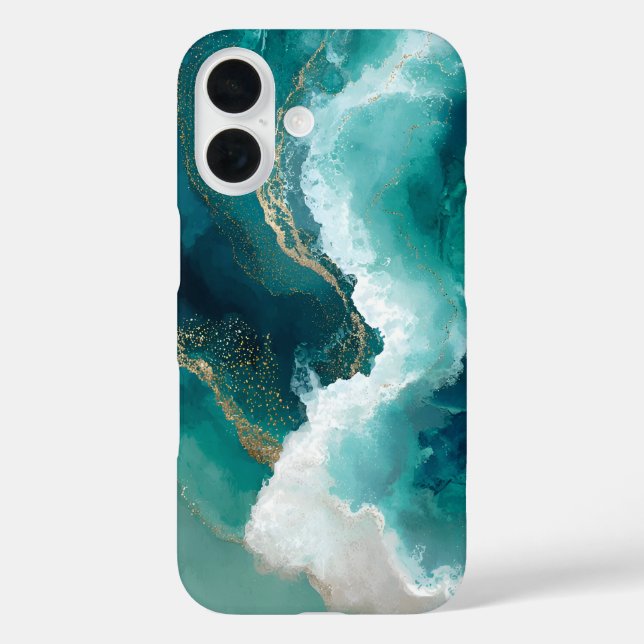 Coques Case-Mate iPhone Boîtier Case-Mate iPhone en marbre sarcelle, blanc (Verso)