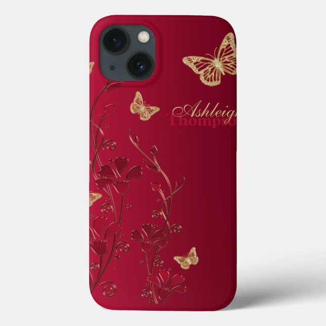 Coques Case-Mate iPhone Boîtier d'air à papillon rouge et or Floral iPad (Verso)