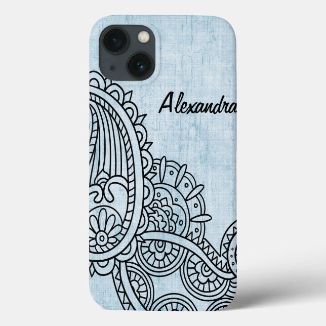 Coques Case-Mate iPhone Boîtier d'air Blue Mehndi Motif iPad (Verso)