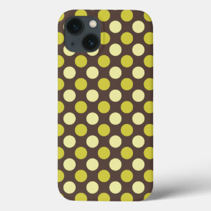 Etui iPhone 13 Boîtier d'air iPad "Retro Dots - Chocolat Et Chaux