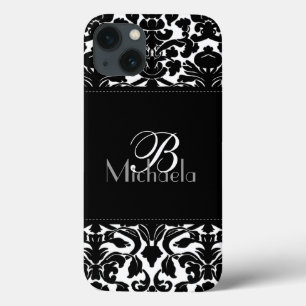 Coque Case-Mate iPhone Boîtier d'air Monogram noir et blanc Damask iPad