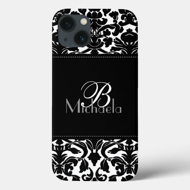 Coques Case-Mate iPhone Boîtier d'air Monogram noir et blanc Damask iPad (Verso)