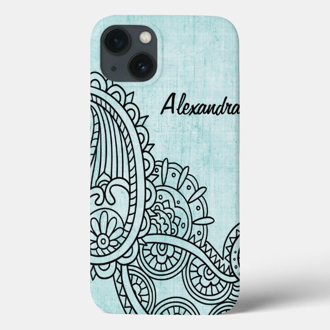 Coques Case-Mate iPhone Boîtier d'air Motif Motif Turquoise (Verso)