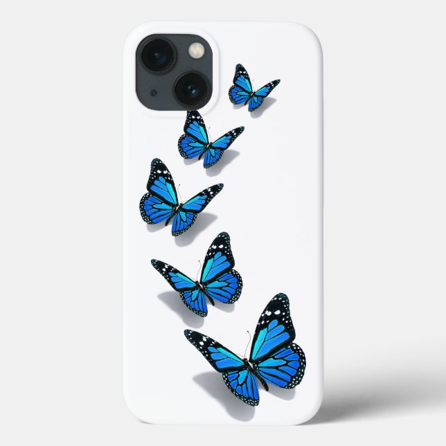 Coques Case-Mate iPhone Boîtier de téléphone à papillon bleu 3D (Verso)