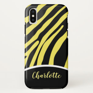 Case-Mate iPhone Case Boîtier de téléphone à rayures Zèbre Jaune et Noir