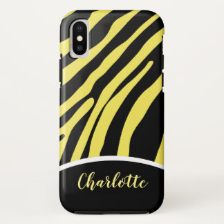 Case-Mate iPhone Case Boîtier de téléphone à rayures Zèbre Jaune et Noir