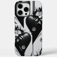 Boîtier de téléphone au coeur floral foncé