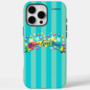 Coque iPhone 16 Pro Max Boîtier de téléphone cellulaire AquaStripe HAMbWG