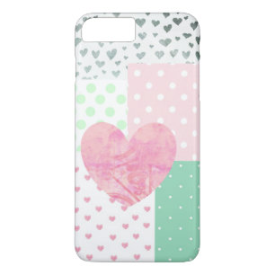Coque iPhone 7 Plus Boîtier de téléphone cellulaire rose, vert et arge