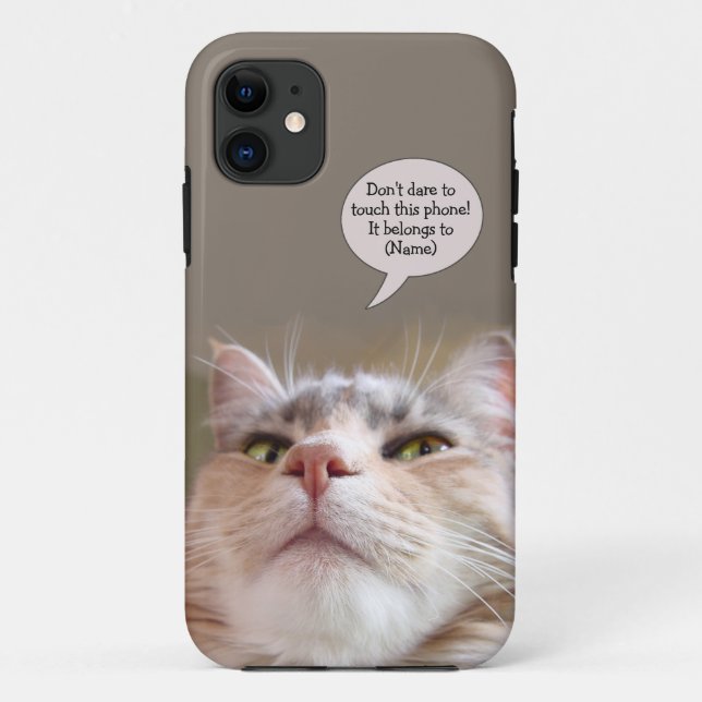 Coques Case-Mate iPhone Boîtier de téléphone de Kitty drôle avec votre nom (Dos)