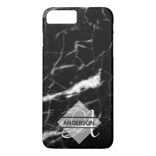 Coque Case-Mate Pour iPhone Boîtier de téléphone en marbre monogramme noir per