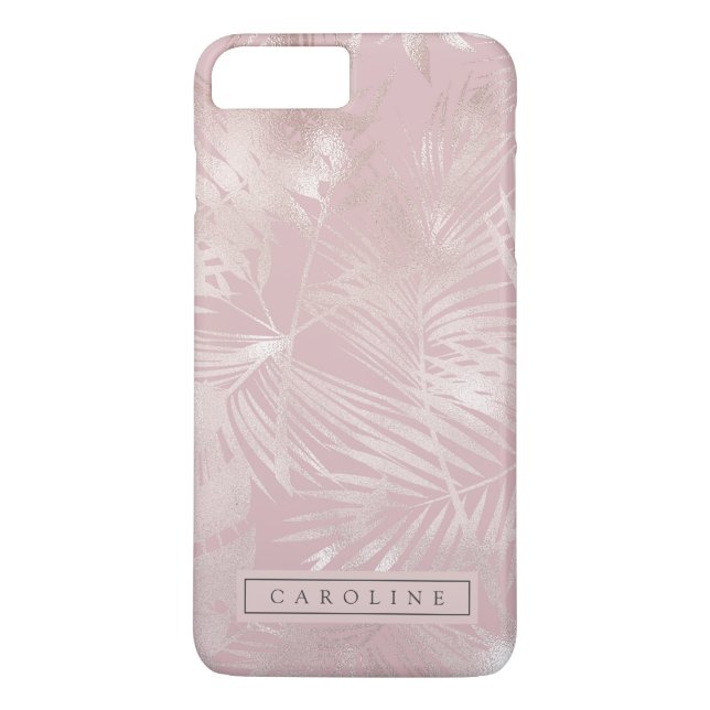 Coques Case-Mate iPhone Boîtier de téléphone en marbre Rosy Gold Palms (Dos)