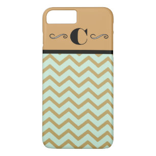 Case-Mate iPhone Case Boîtier de téléphone en or et Turquoise Monogramme