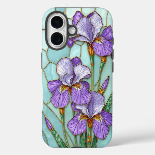 Coque Pour iPhone 16 Boîtier de téléphone Fleur Iris en Verre Tiré