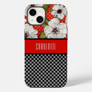Coque Case-Mate iPhone Boîtier de téléphone Fleurs rouges et noires