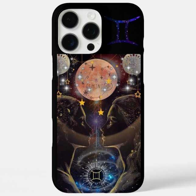 Coques Case-Mate iPhone Boîtier de téléphone Gemini, noir (Verso)