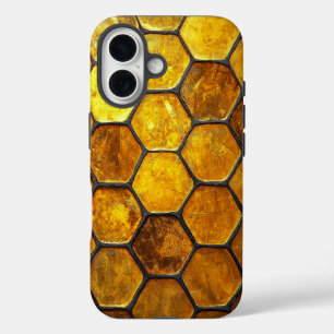 Coque Pour iPhone 16 Boîtier de téléphone Golden Honeycomb