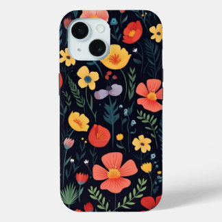 Coque Case-Mate iPhone Boîtier de téléphone iPhone 15 avec Floral Art Des